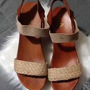 MIA Tan Sandals with Jute Soles